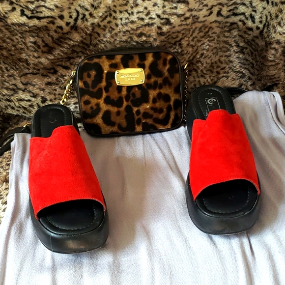 ellemenno Shoes - ELLEMENNO platform red suede shoes